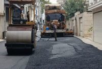 اجرای عملیات آسفالت منظریه رشت کوچه علومی محدوده منطقه ۲ شهری