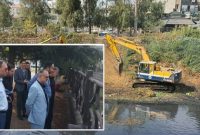 بازدید رئیس شورای اسلامی و شهردار رشت از عملیات لایروبی رودخانه زرجوب در محدوده منطقه ۳ شهری