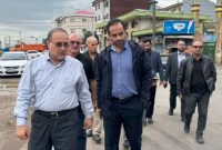 بازدید شهردار رشت با همراهی رئیس کمیسیون بهداشت ،محیط زیست و خدمات شهری شورای اسلامی از پیشرفت پروژه بازگشایی خیابان سعدی به سرگل