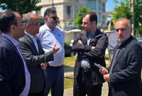 بازدید میدانی رئیس شورا و شهردار انزلی از پروژه گابین گذاری رودخانه شنبه بازارروگا